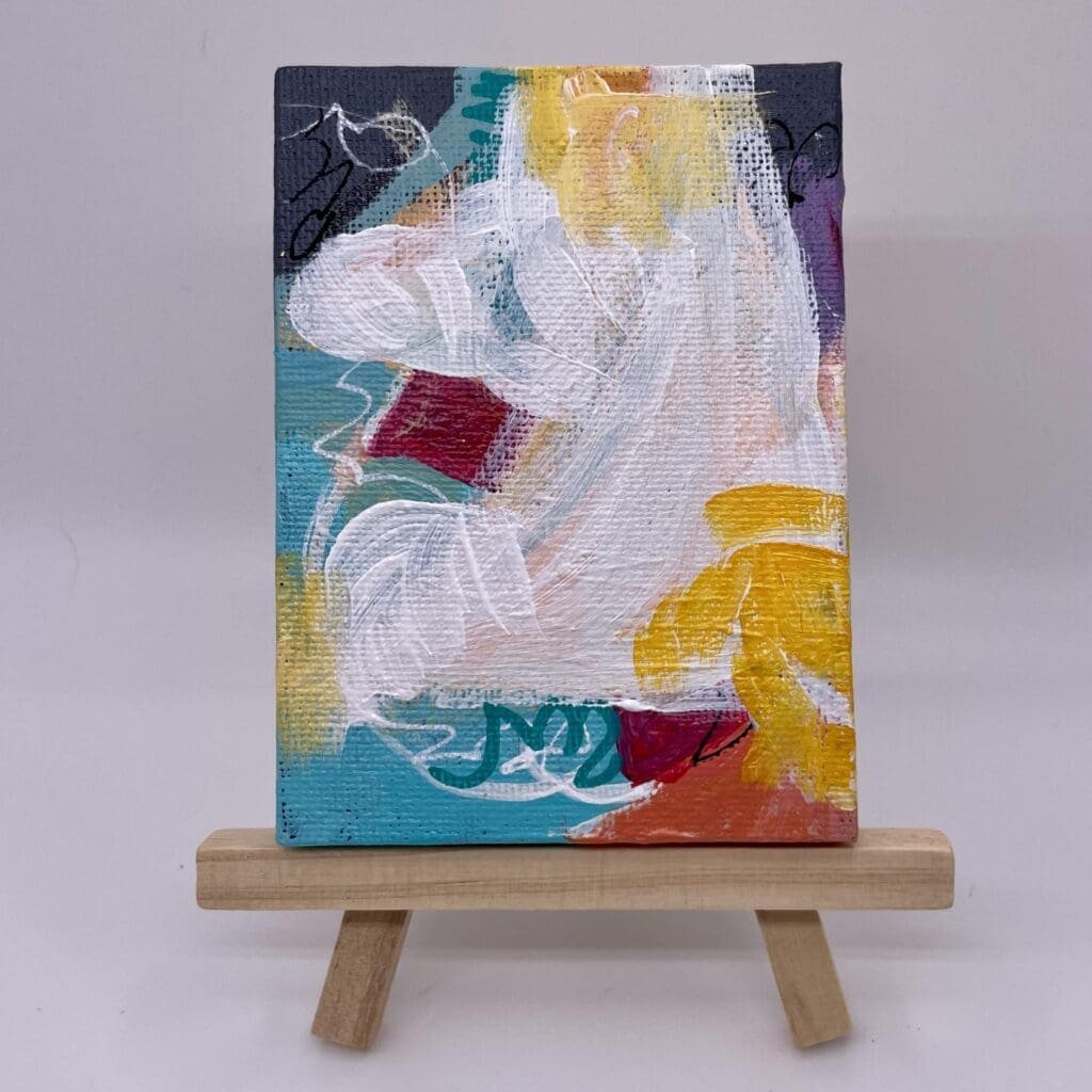 Brushstrokes IX rectangle 3″x4″