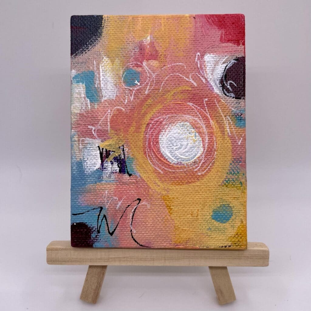 Peach and Pink rectangle 3″x4″