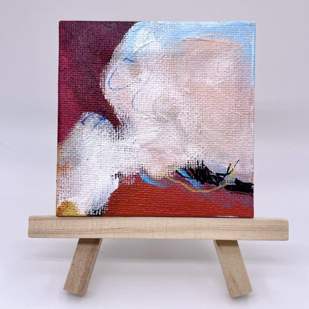 Burgundy White variation square 1 3″x3″