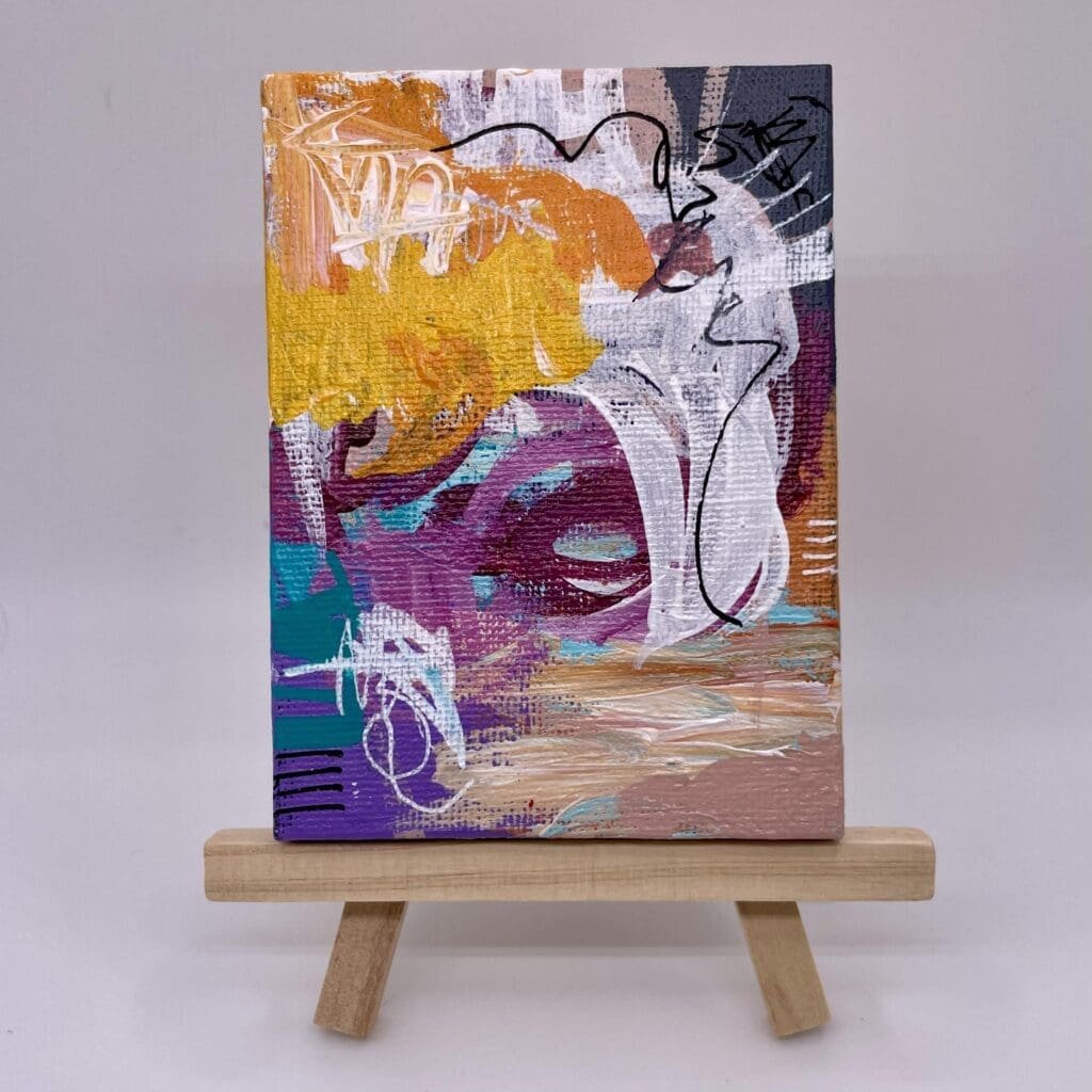 Brushstrokes IV rectangle 3″x4″