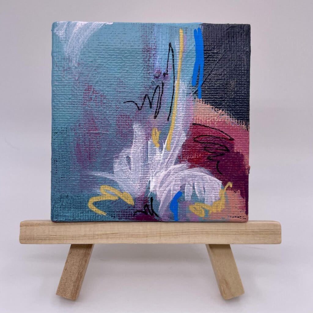 Burgundy Blue variation square 1 3″x3″