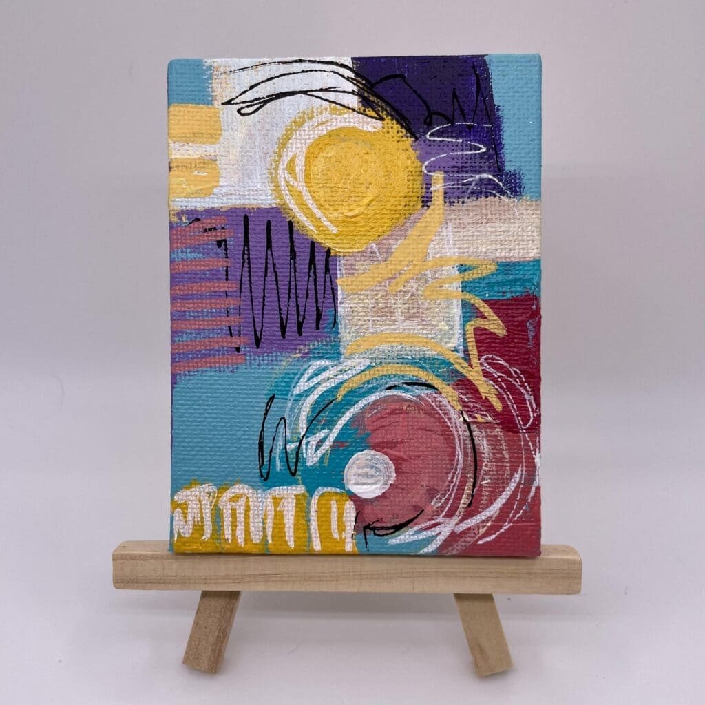 Circles and Squiggles rectangle 3″x4″