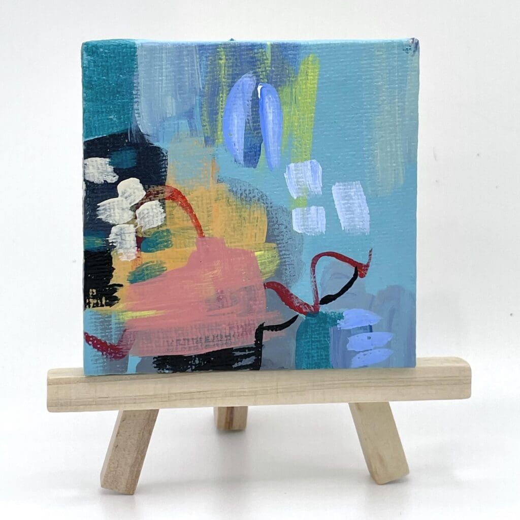 Blue Pink variation square 1 (3″x3″)