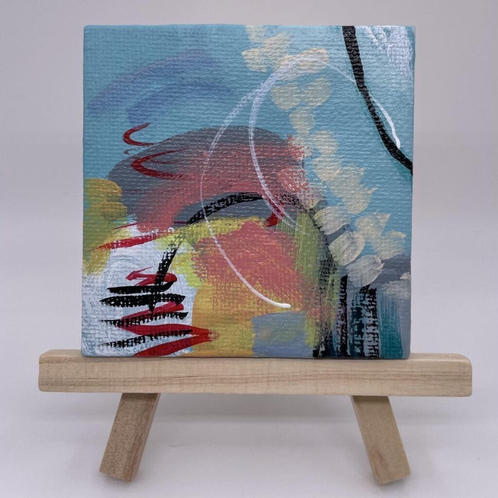 Blue Pink variation square 4 (3″x3″)