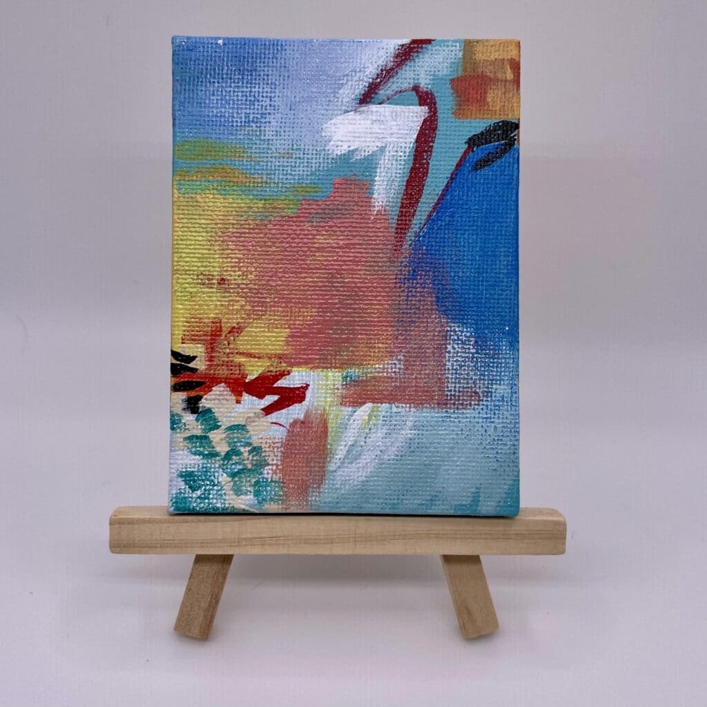 Blue Yellow variation rectangle IV 3″x4″