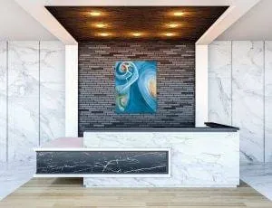 Squall Abstract Painting in a corporate office setting
